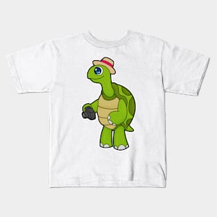 Turtle as Photographer with Camera Kids T-Shirt